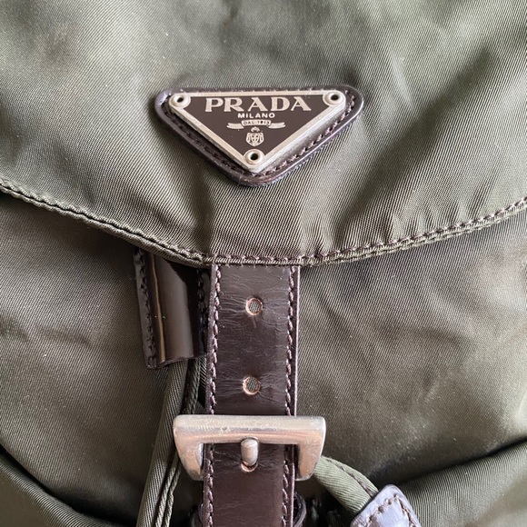 Prada Back Pack Olive Nylon 839637 - Picture 12 of 16